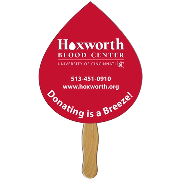 Tear drop shaped fan with wooden stick.... from ASI 67620 Lion Circle Corp / Lion/Circle