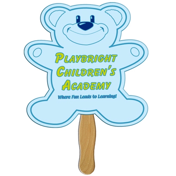 Teddy bear shaped fan with wooden stick.... from ASI 67620 Lion Circle Corp / Lion/Circle