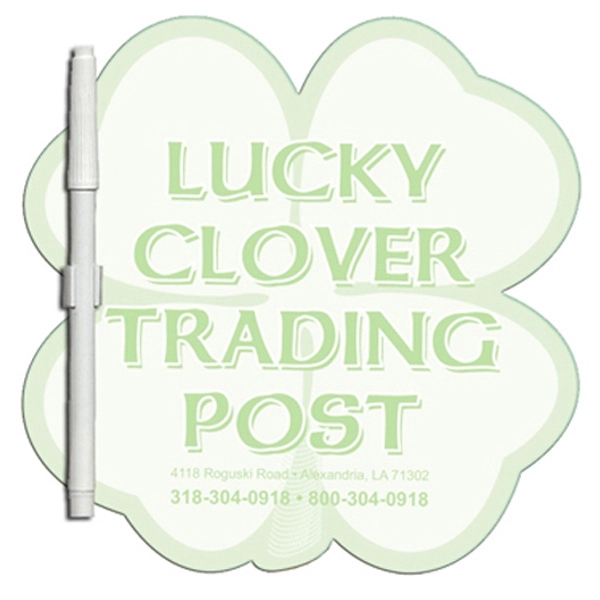 Clover shaped dry erase memo board with marker.... from ASI 67620 Lion Circle Corp / Lion/Circle