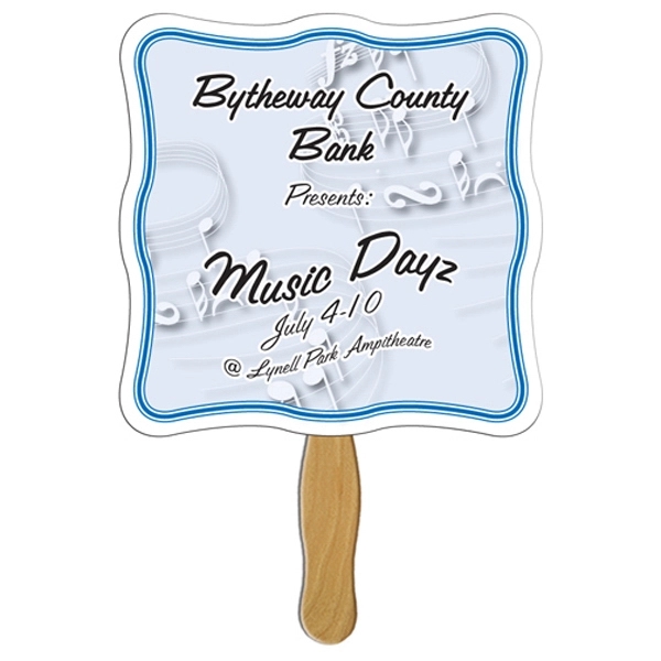 Wavy fan shape fan with wooden stick.... from ASI 67620 Lion Circle Corp / Lion/Circle