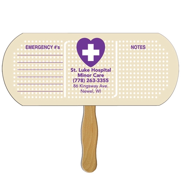 bandage/pill shaped fan with wooden stick.... from ASI 67620 Lion Circle Corp / Lion/Circle