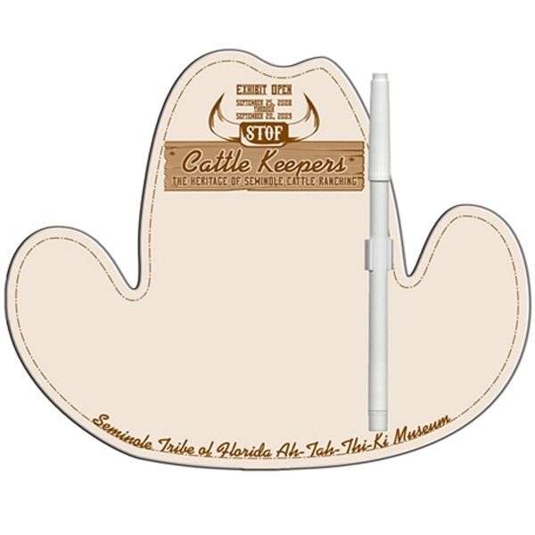 Cowboy hat shaped dry erase memo board with marker.... from ASI 67620 Lion Circle Corp / Lion/Circle