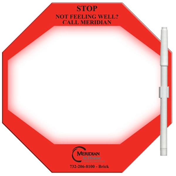 Stop sign shaped dry erase, laminated memo board with marker.... from ASI 67620 Lion Circle Corp / Lion/Circle