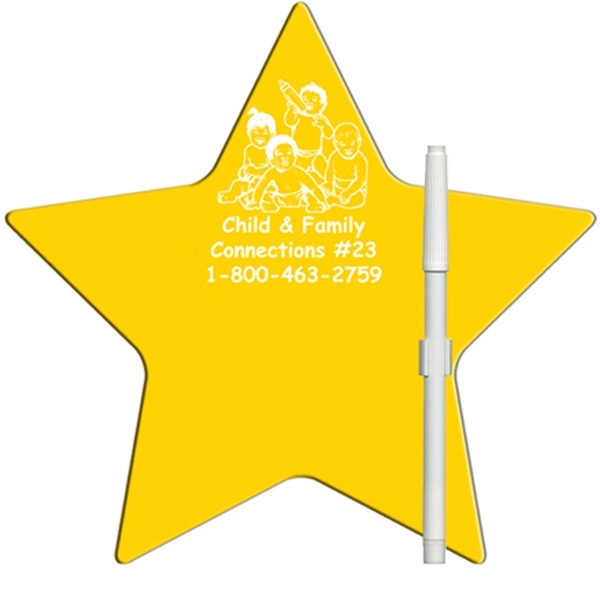 Star shaped dry erase memo board with marker.... from ASI 67620 Lion Circle Corp / Lion/Circle