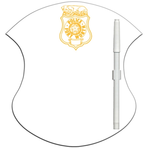 Badge shaped dry erase memo board with marker.... from ASI 67620 Lion Circle Corp / Lion/Circle