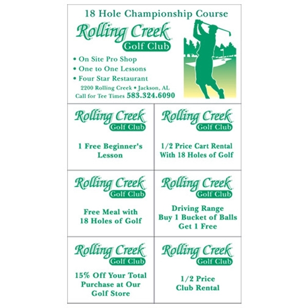 Magnet with detachable six 1 1/3"" x 1 3/4" coupons.... from ASI 67620 Lion Circle Corp / Lion/Circle