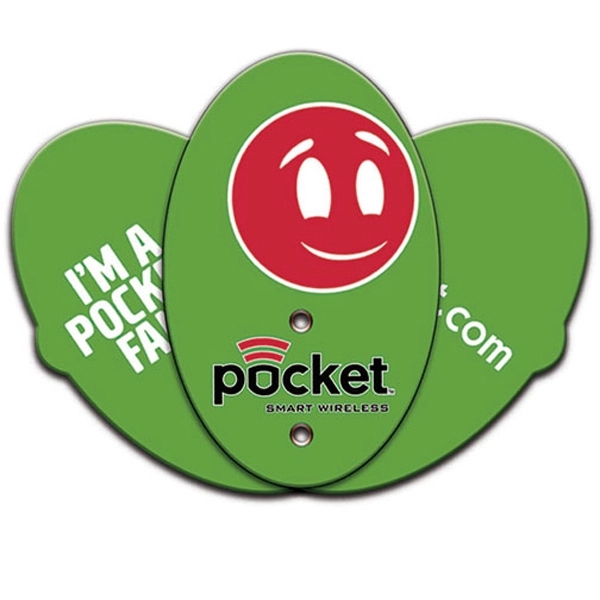 Four part oval expandable fan, 22 pt. high density white poster... from ASI 67620 Lion Circle Corp / Lion/Circle