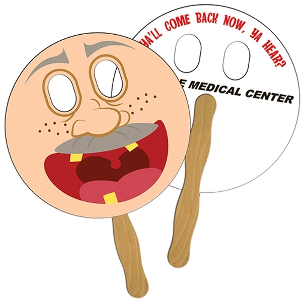 Circle with eyes cut out shape fast fan with wooden stick.... from ASI 67620 Lion Circle Corp / Lion/Circle