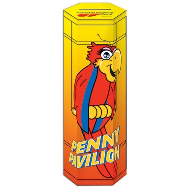 Hexagon shape bank made from white paper board.... from ASI 67620 Lion Circle Corp / Lion/Circle