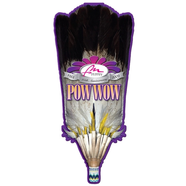 Broom shaped hand fan without stick with a high gloss finish.... from ASI 67620 Lion Circle Corp / Lion/Circle