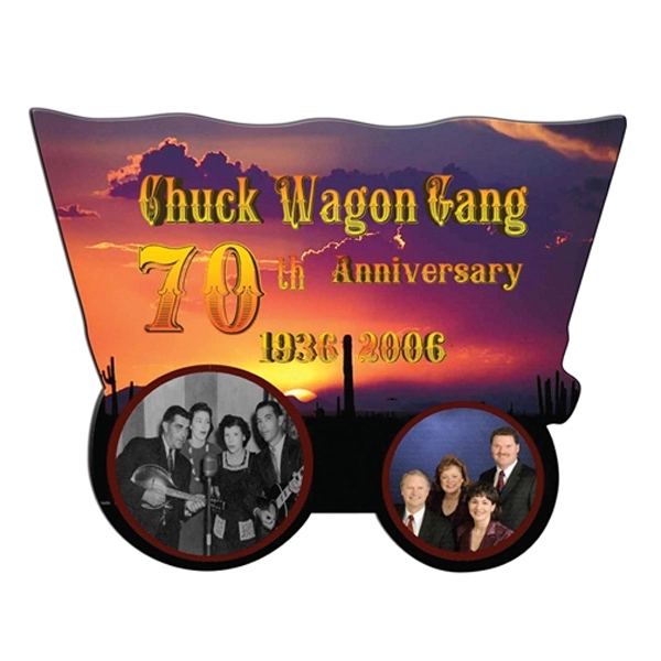 Wagon shaped hand fan without stick with a high gloss finish.... from ASI 67620 Lion Circle Corp / Lion/Circle