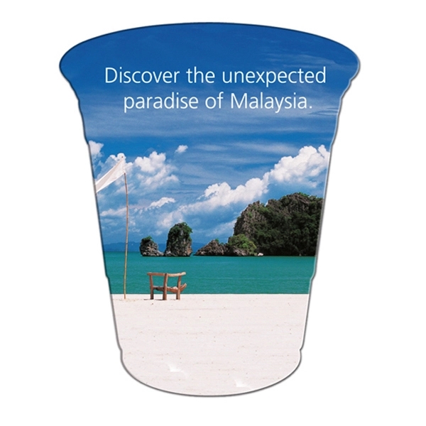 Cup shaped hand fan without stick with a high gloss finish.... from ASI 67620 Lion Circle Corp / Lion/Circle