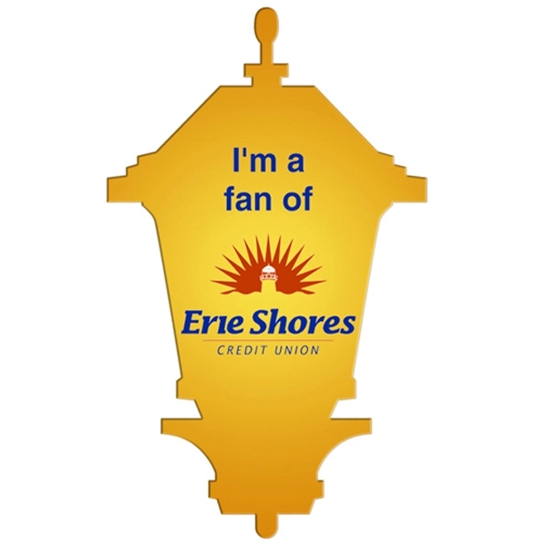 Lamp shaped hand fan without stick with a high gloss finish.... from ASI 67620 Lion Circle Corp / Lion/Circle