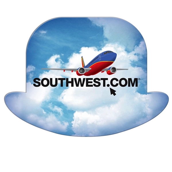 Derby hat shaped hand fan without stick with a high gloss... from ASI 67620 Lion Circle Corp / Lion/Circle