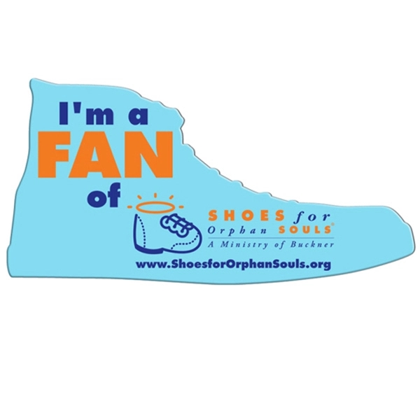 Shoe shaped hand fan without stick with a high gloss finish.... from ASI 67620 Lion Circle Corp / Lion/Circle