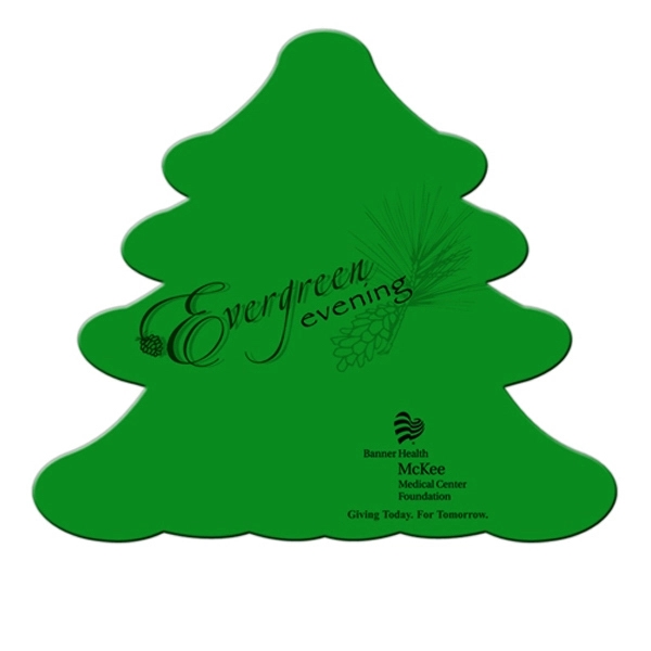 Evergreen tree shaped hand fan without stick with a high gloss... from ASI 67620 Lion Circle Corp / Lion/Circle