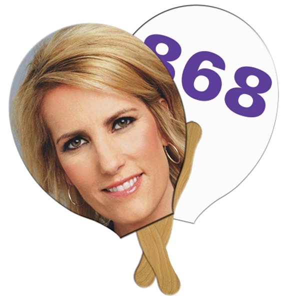 Digital printed racket/guitar shape auction fan with visible wooden stick.... from ASI 67620 Lion Circle Corp / Lion/Circle