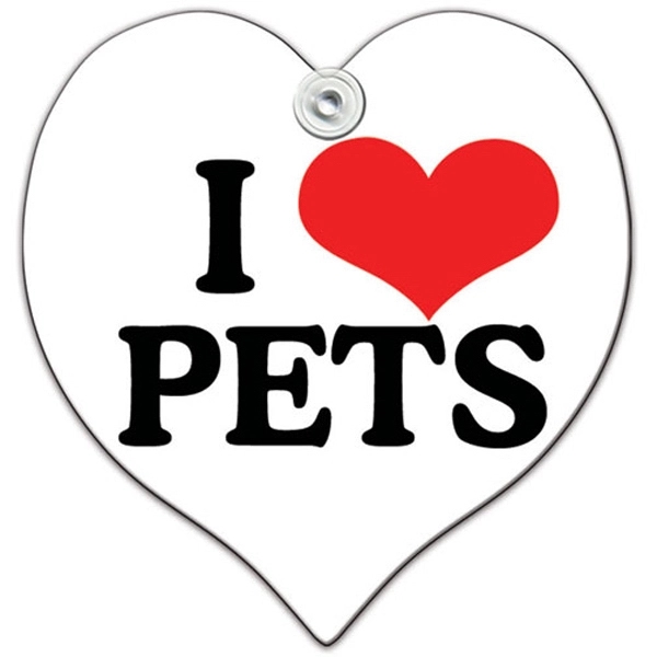 Heart shaped window sign with suction cup (not attached), 8" x... from ASI 67620 Lion Circle Corp / Lion/Circle