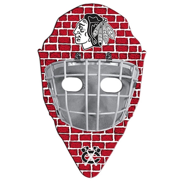 Hockey mask shape paper window sign with suction cup (not attached).... from ASI 67620 Lion Circle Corp / Lion/Circle