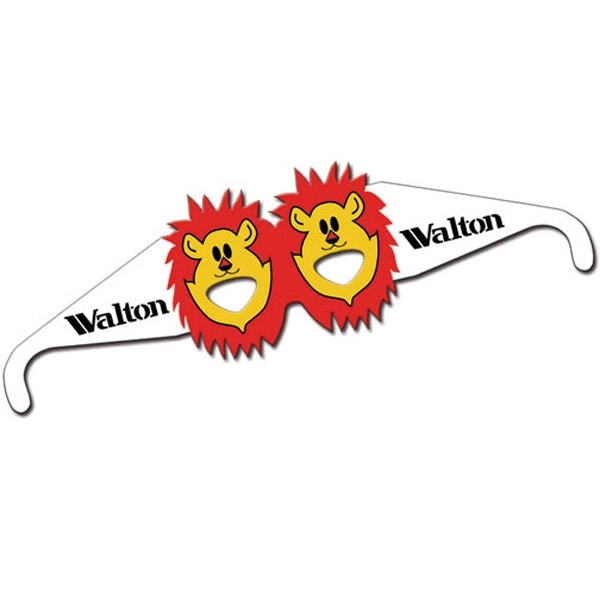 Pre-printed Lion glasses mask, high density white poster board, high gloss... from ASI 67620 Lion Circle Corp / Lion/Circle