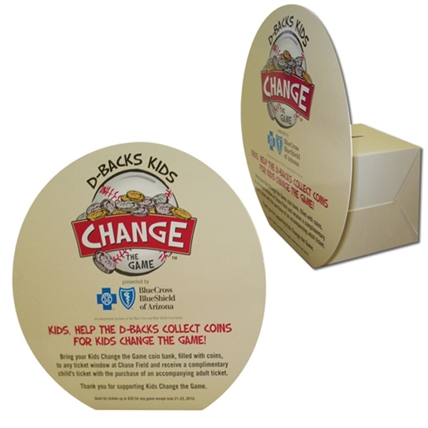 Circle shape bank made from white paper board.... from ASI 67620 Lion Circle Corp / Lion/Circle