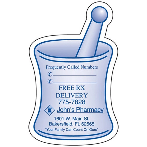 Mortar and pestle shape magnetic memo holder.... from ASI 67620 Lion Circle Corp / Lion/Circle