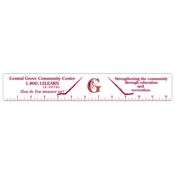 White matte plastic ruler, 2" x 12 1/2".... from ASI 67620 Lion Circle Corp / Lion/Circle