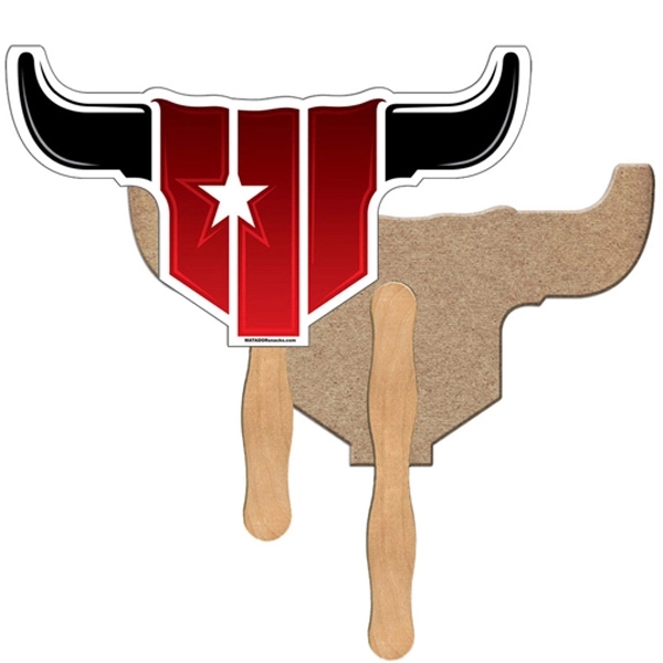 Longhorn bull shaped fan is laminated on front with a high... from ASI 67620 Lion Circle Corp / Lion/Circle
