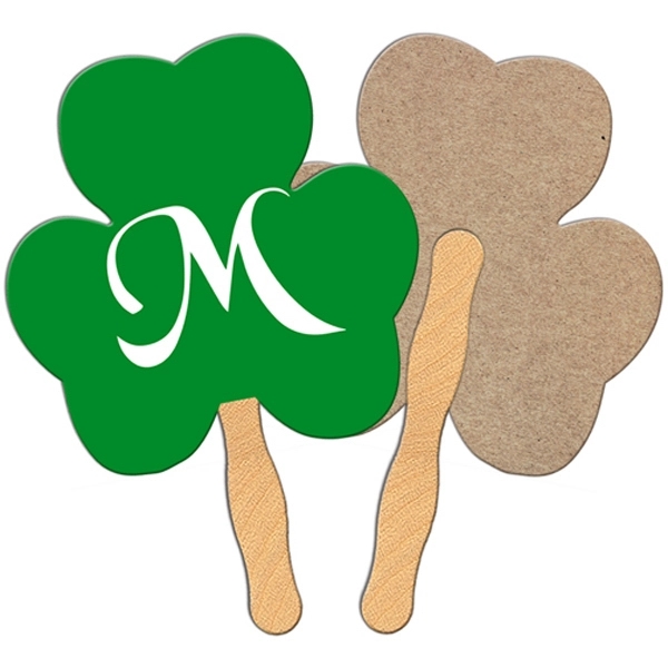 Shamrock shaped fan is laminated on front with a high gloss... from ASI 67620 Lion Circle Corp / Lion/Circle
