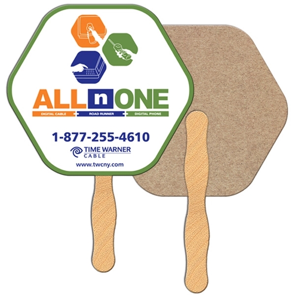 Hexagon shaped fan is laminated on front with a high gloss... from ASI 67620 Lion Circle Corp / Lion/Circle