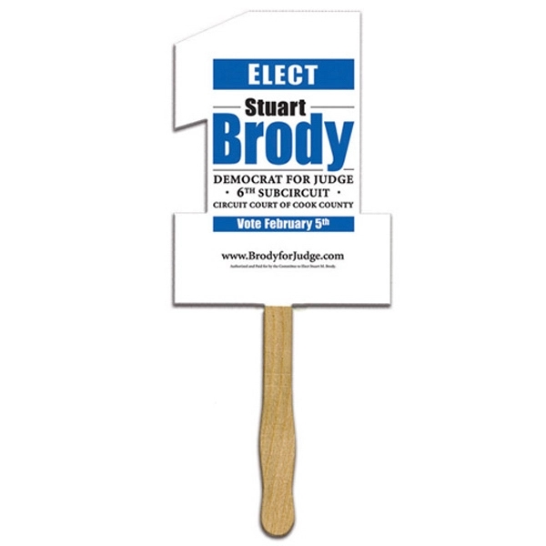 Jumbo number 1 sandwich hand sign made with white poster board.... from ASI 67620 Lion Circle Corp / Lion/Circle