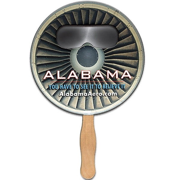 Round shape hand held fan with see through smoked film.... from ASI 67620 Lion Circle Corp / Lion/Circle