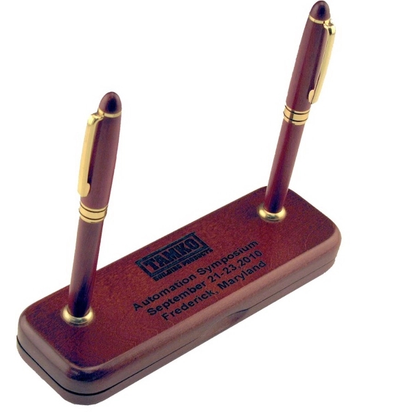 Wood Pen & Pencil Set with Stands... from ASI 88156 Solid Dimensions Inc / Solid Dimensions Line