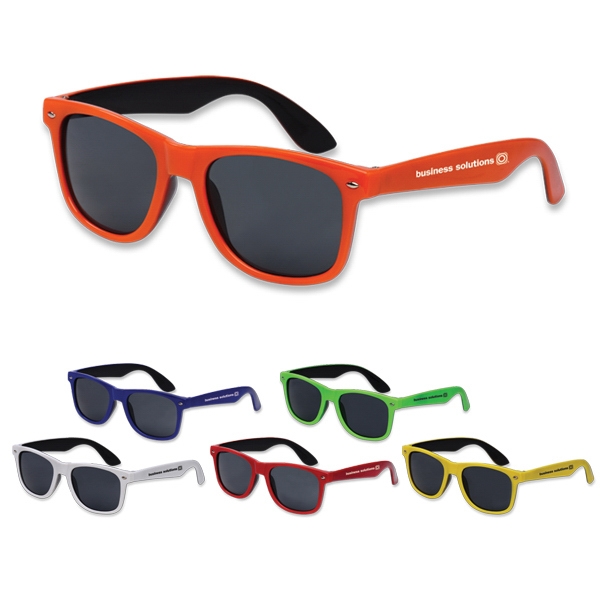Two-tone sunglasses. Black inside frame, color outside. Durable construction. 400 UV... from ASI 35500 American Greenwood Inc / American Greenwood Line (TM)