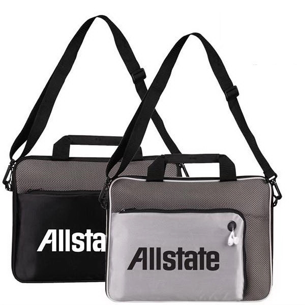 Laptop briefcase features front zippered pocket with earbud port and inside... from ASI 30112 ACE Products / Ace Line
