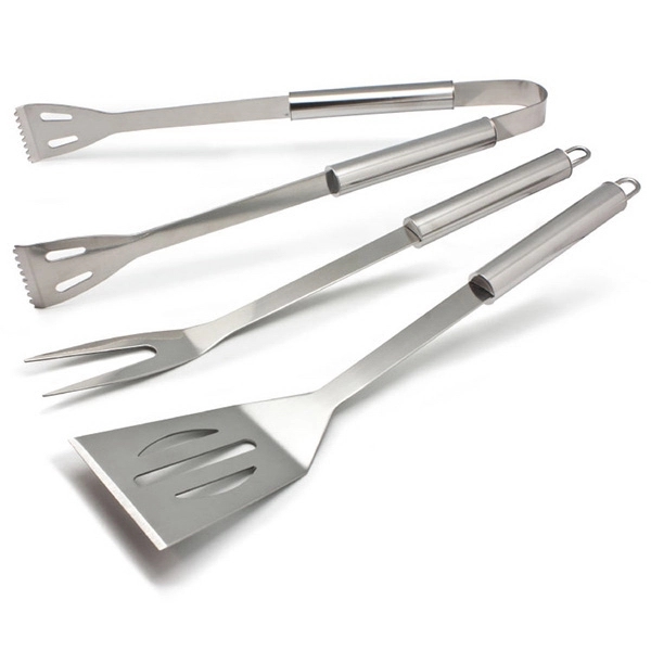 3 pc stainless steel BBQ tool set. Tongs, spatula and fork... from ASI 30112 ACE Products / Ace Line