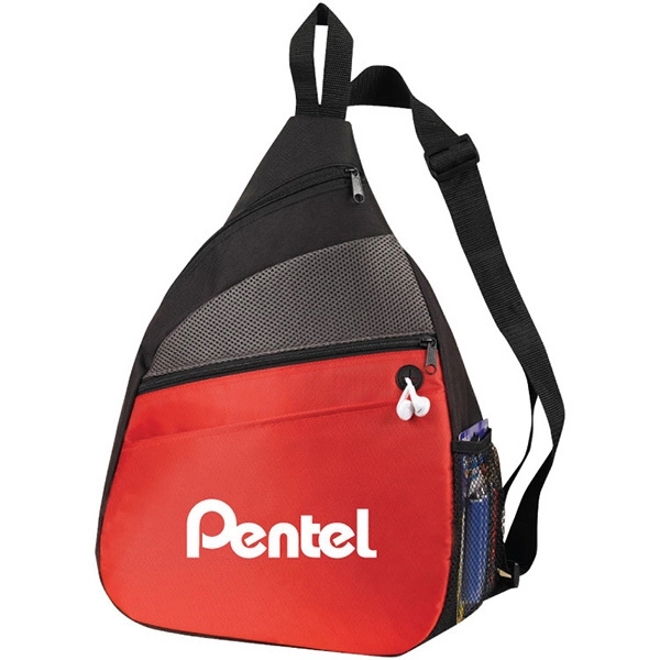 Sling backpack with padded zippered pocket, MP3 player earbud port and... from ASI 30112 ACE Products / Ace Line