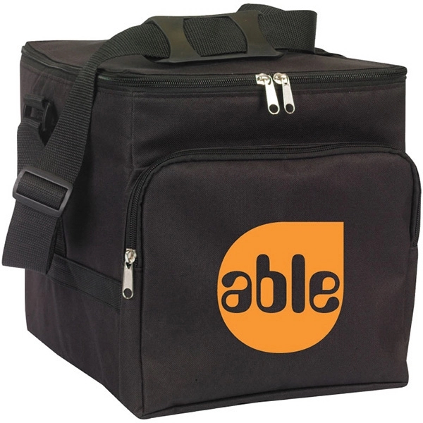 Fully insulated, zippered compartment 24 can cooler with adjustable shoulder strap.... from ASI 30112 ACE Products / Ace Line