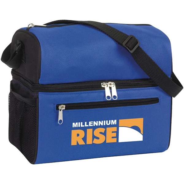 Dual compartment fully insulated, zippered compartments lunch cooler.... from ASI 30112 ACE Products / Ace Line