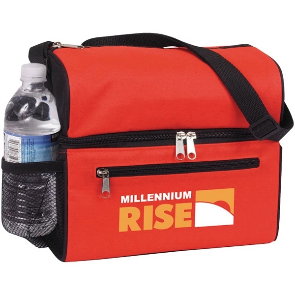 Dual compartment fully insulated, zippered compartments lunch cooler.... from ASI 30112 ACE Products / Ace Line