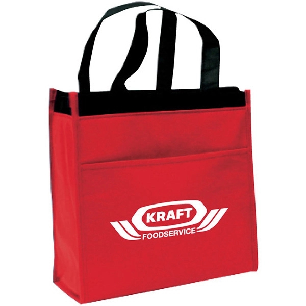 Small cooler tote. Hot/cold lining with zipper closure. Open front pocket.... from ASI 30112 ACE Products / Ace Line