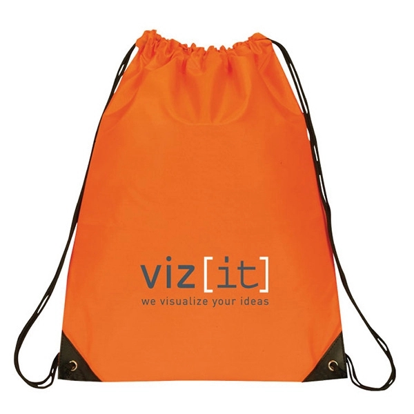 Nylon drawstring backpack with reinforced corners, sturdy cord .... from ASI 30112 ACE Products / Ace Line
