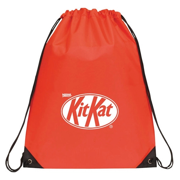 Nylon drawstring backpack with reinforced corners, sturdy cord .... from ASI 30112 ACE Products / Ace Line