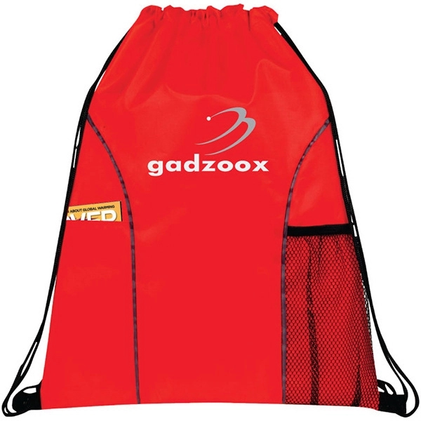 Nylon drawstring backpack with mesh pocket and solid slit pocket.... from ASI 30112 ACE Products / Ace Line