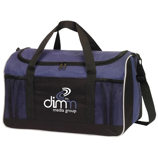 Duffel bag with U-shaped main zippered compartment and 2 front mesh... from ASI 30112 ACE Products / Ace Line