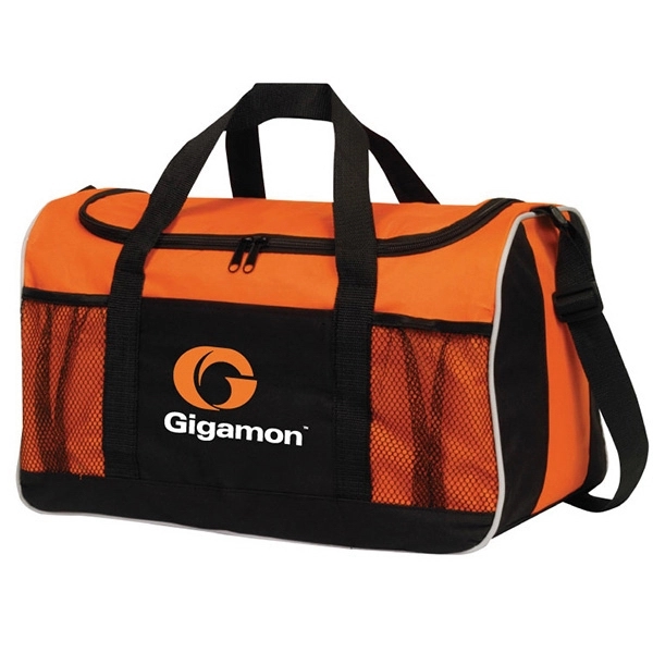 Duffel bag with U-shaped main zippered compartment and 2 front mesh... from ASI 30112 ACE Products / Ace Line