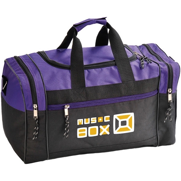 Duffel bag features a U-shape main zippered compartment & two end... from ASI 30112 ACE Products / Ace Line