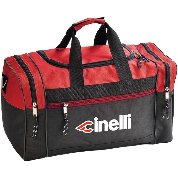 Duffel bag features a U-shape main zippered compartment & two end... from ASI 30112 ACE Products / Ace Line