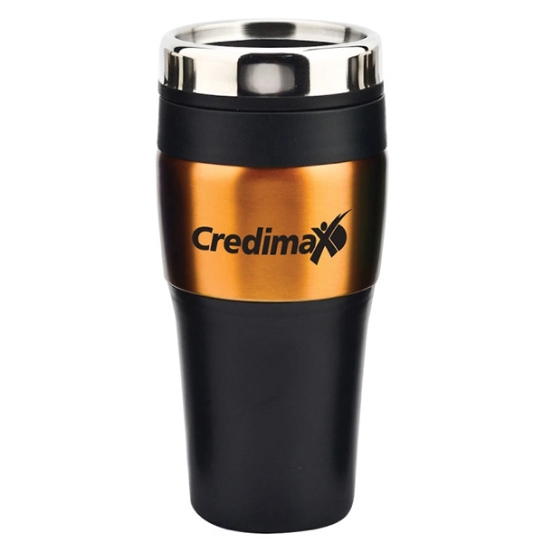 16 oz metallic two tone stainless steel travel tumbler.... from ASI 30112 ACE Products / Ace Line