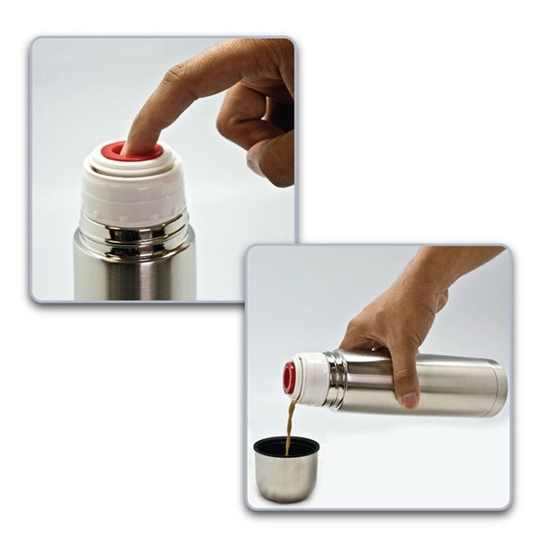 Bullet stainless steel vacuum bottle. Lid doubles as a serving cup.... from ASI 30112 ACE Products / Ace Line